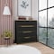 Tuhome Zoe Dresser, Superior Top, Four Drawers, Black/Light Oak CWD7156 - alternate 5